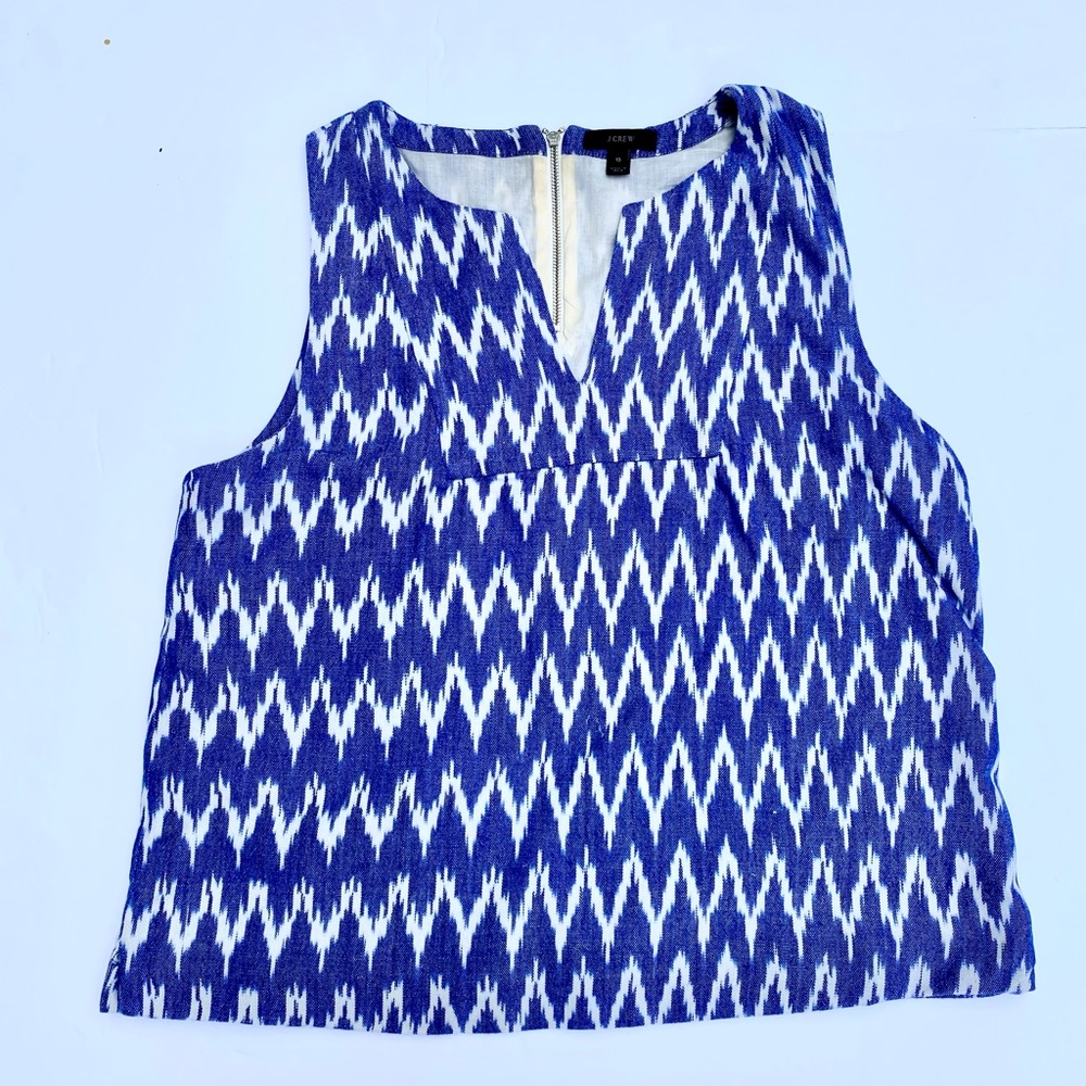 J. Crew Sleeveless TOP Ikat Pattern Size 10